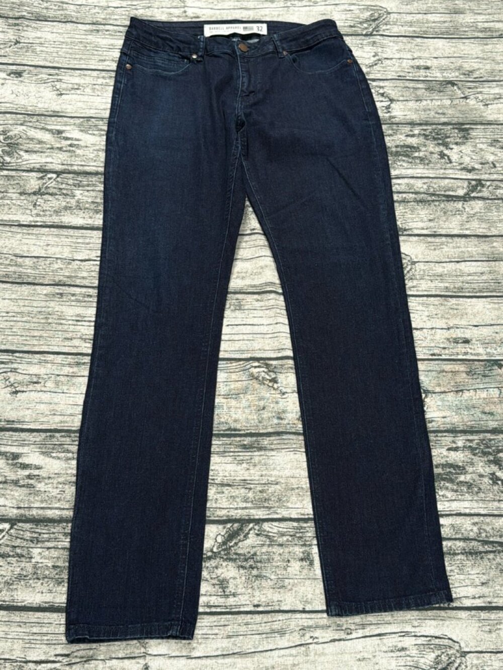 Barbell Apparel Athletic Fit Jeans Men's 32 Dark Wash Straight Leg Stretch